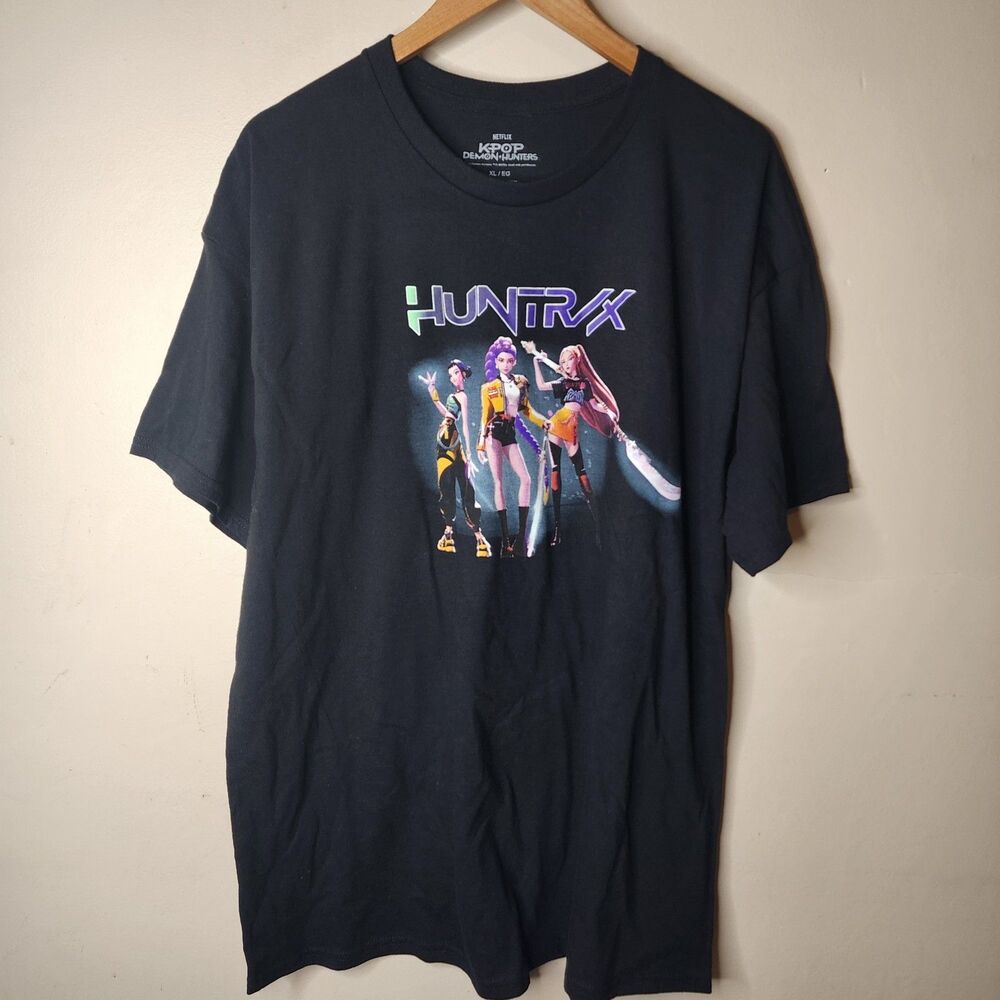 K-Pop Demon Hunters Huntr-x World Tour Shirt Black Size XL Double Sided - Picture 8 of 9